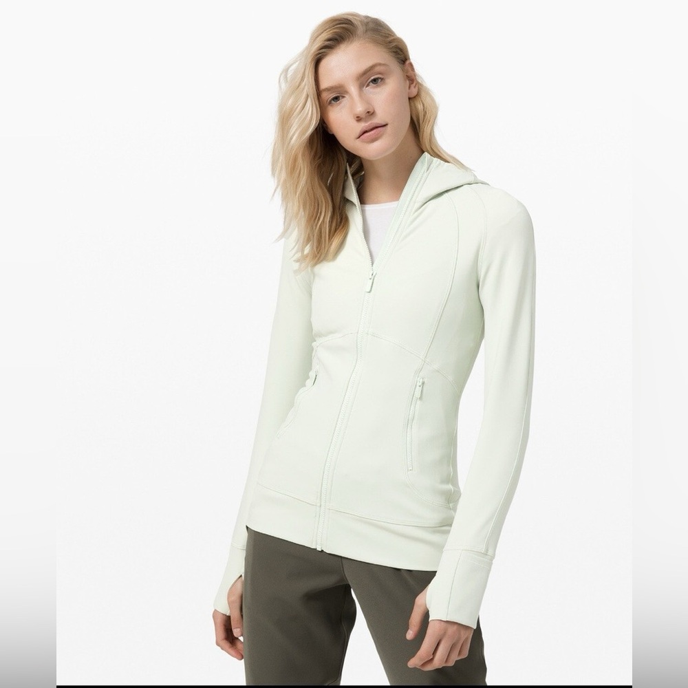 Lululemon Mint Green Zip Hoodie Size 6 Thumbholes Athletic jacket